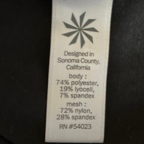 Athleta Black Crew Neck Mesh Trim Racerback Workout Tank Top Size M - Picture 4 of 4